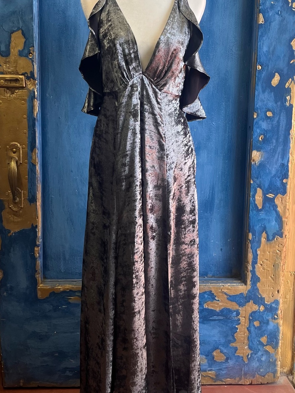 Women's V-Neck Maxi Dress - Black